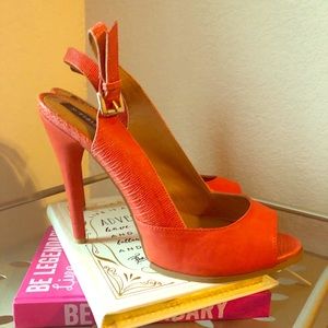 SIZE 11 Orange heel sandals